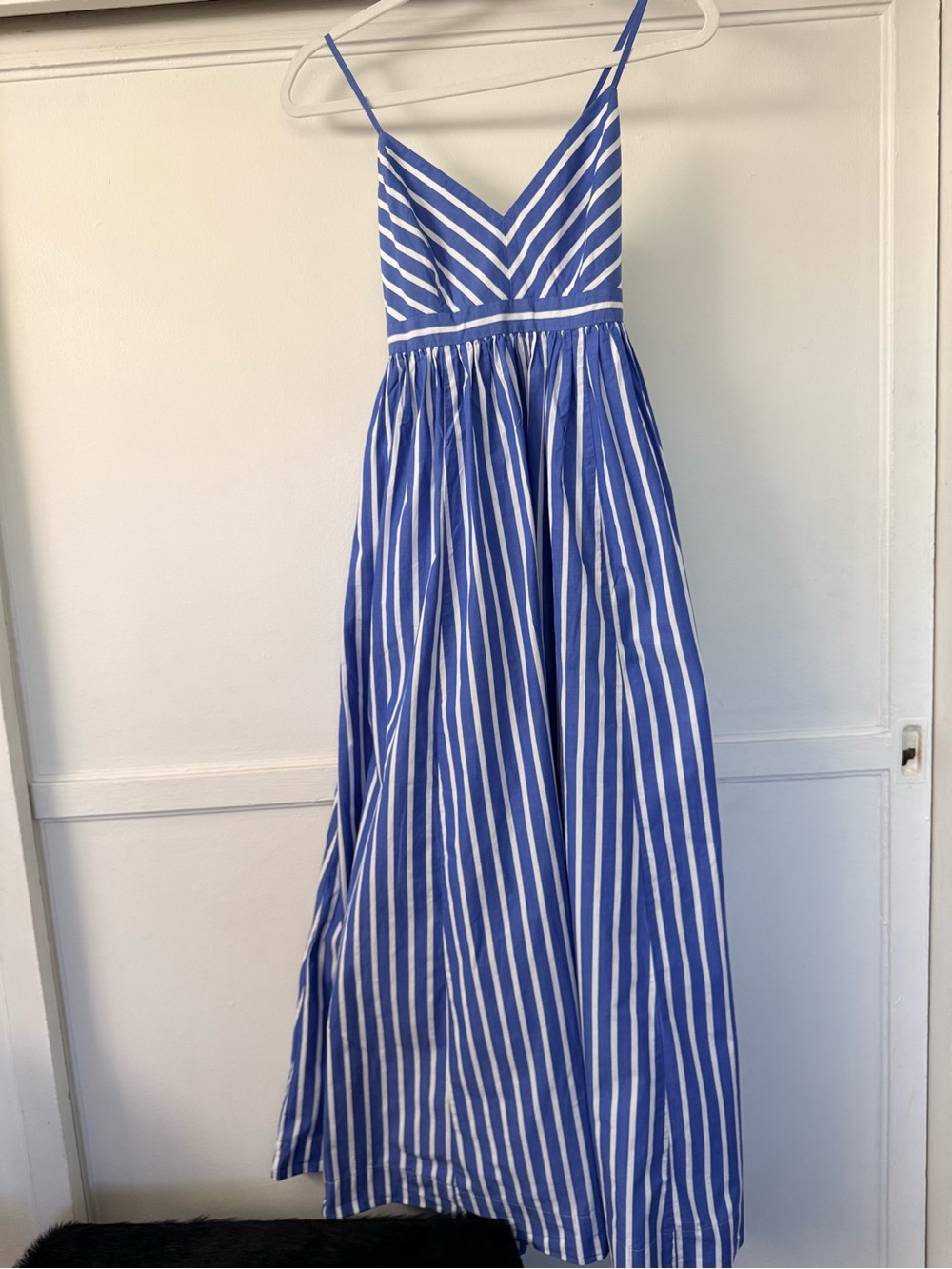 J. Crew Blue and White Striped Maxi Dress